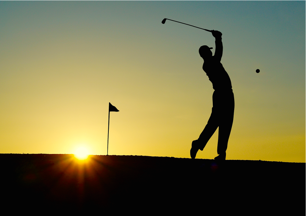 golf sunset